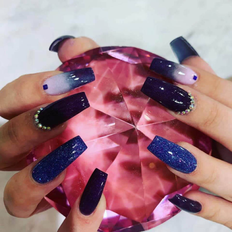 shades of blue nail art